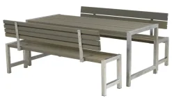Plus Planken-Garnitur 3-teilig mit 2 Rückenlehnen, graubraun