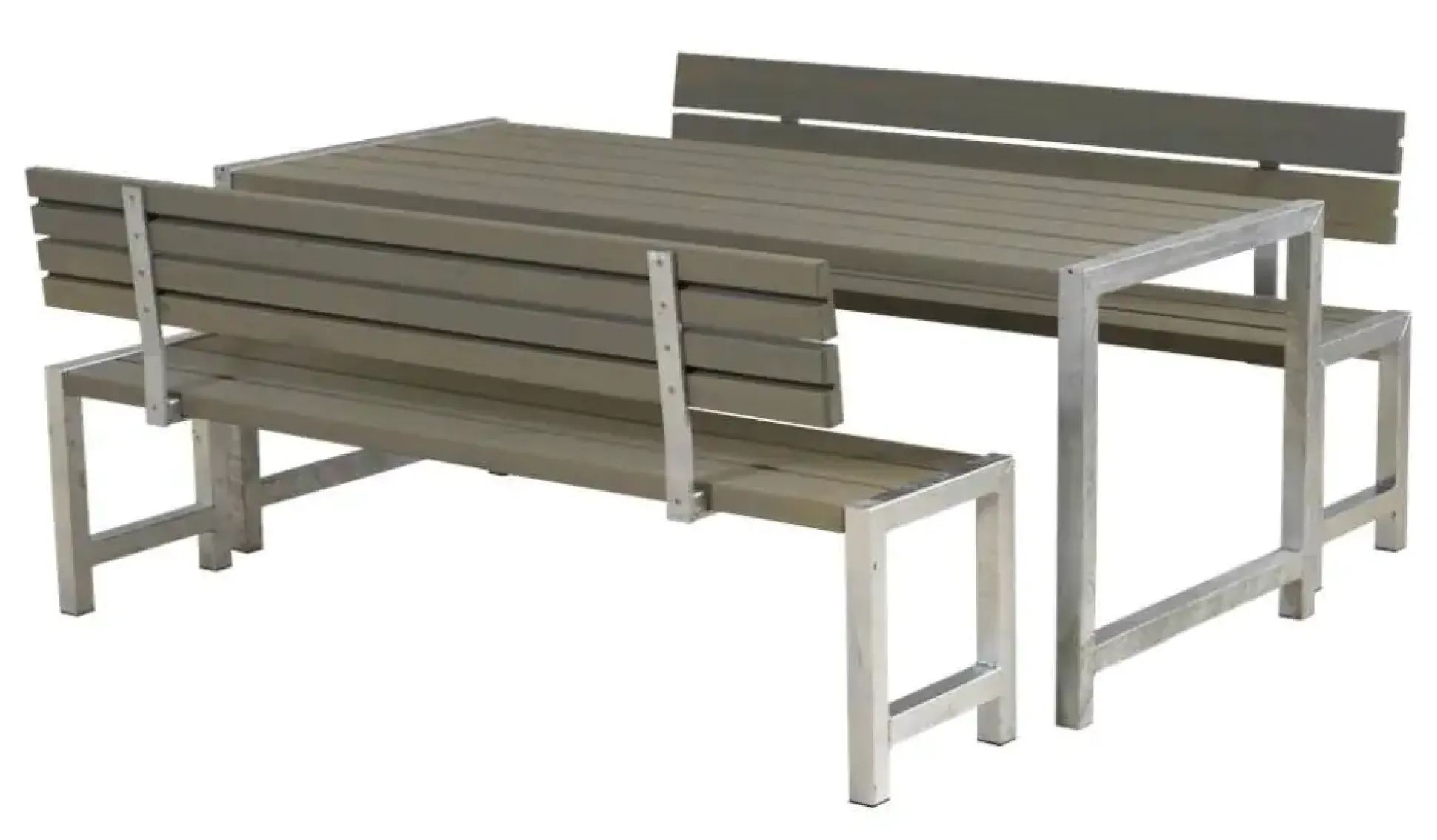 Plus Planken-Garnitur 3-teilig mit 2 Rückenlehnen, graubraun