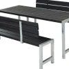 Plus Planken-Garnitur 3-teilig mit 2 Rückenlehnen, schwarz