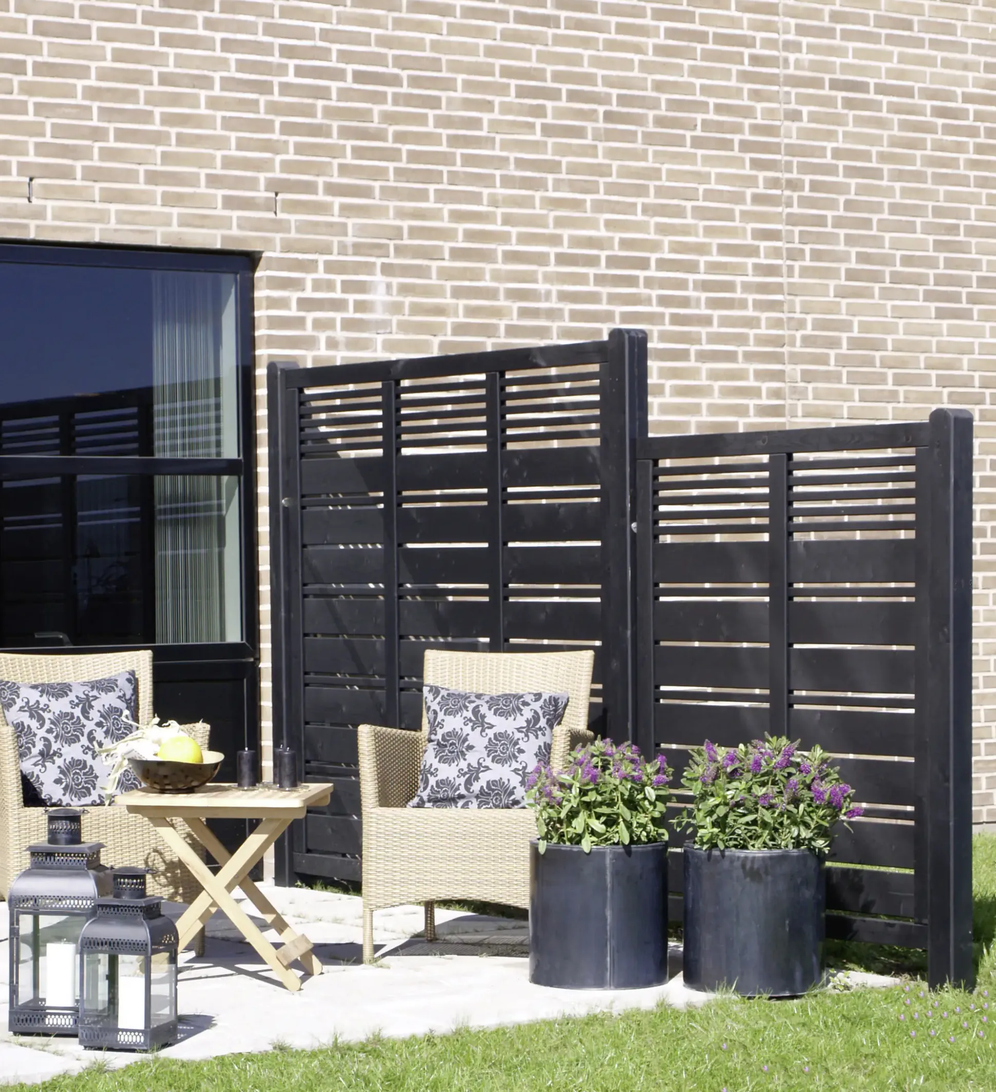 Plus Sichtschutzelement Silence 176 x 170 cm schwarz