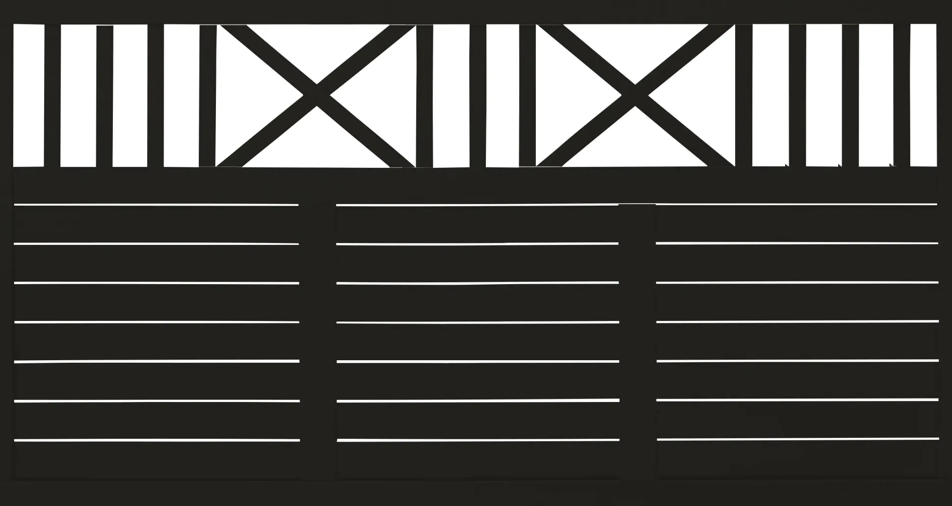 Plus Zaun Nostalgie 180 x 95 cm RAL 9005 Schwarz