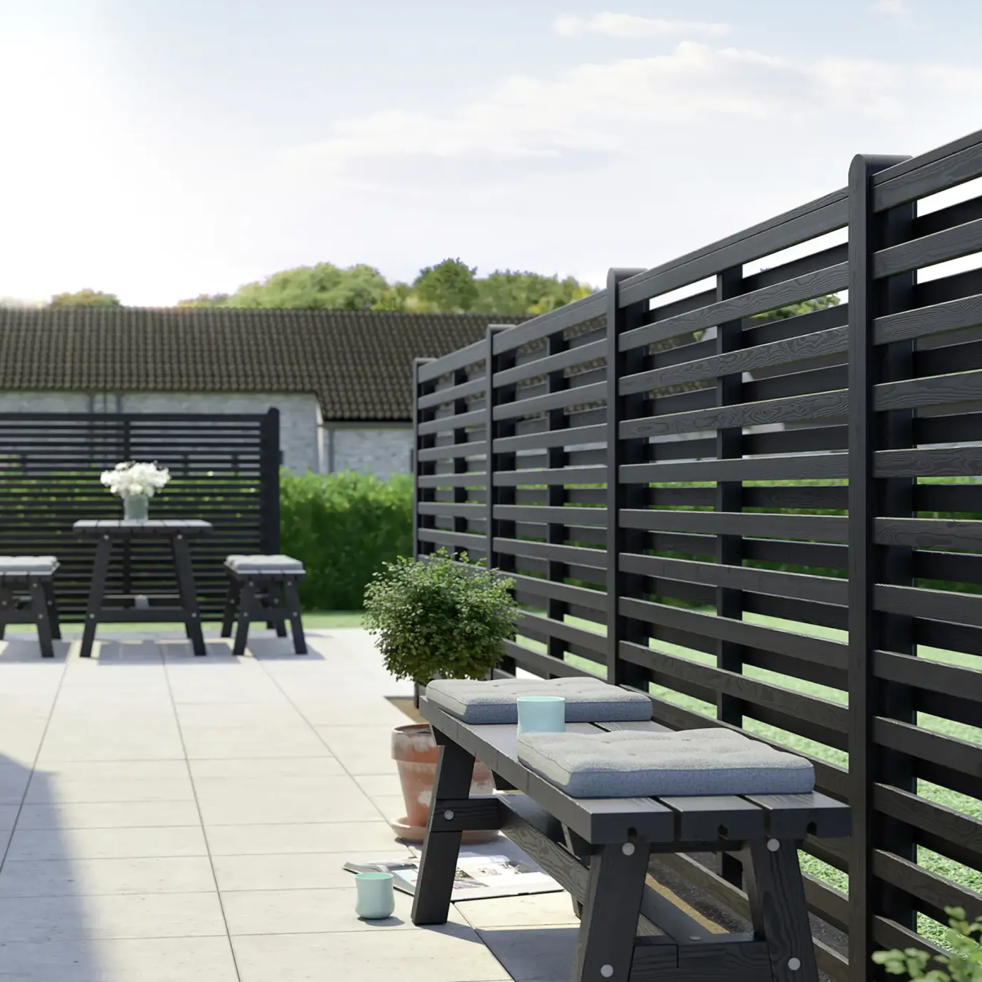 Plus Zaun Osaka 180 x 136 cm RAL 9005 Schwarz