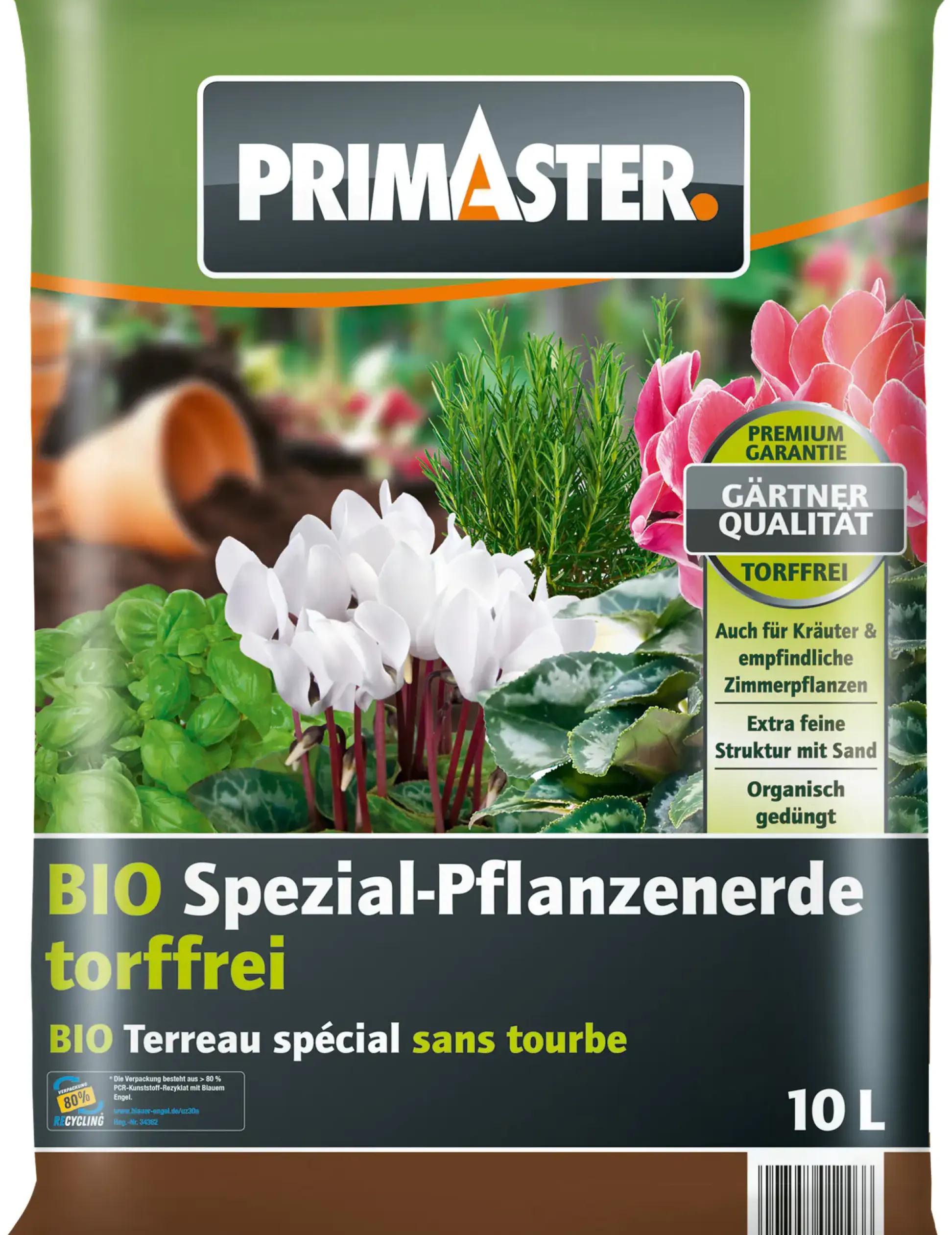 Primaster Bio Spezialpflanzerde torffrei 10 L