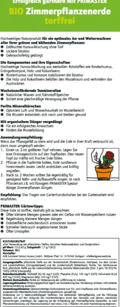 Primaster Bio Zimmerpflanzerde torffrei 10 L