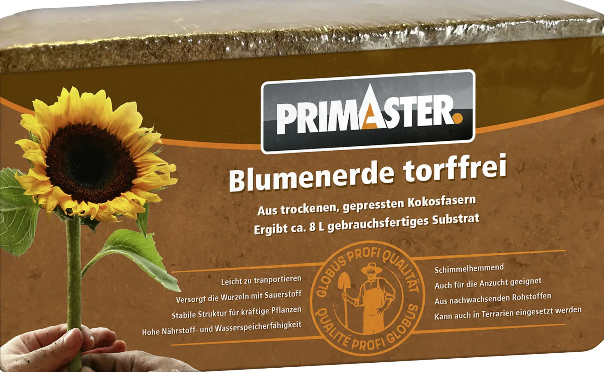 Primaster Blumenerde torffrei Brikett für 8 Liter