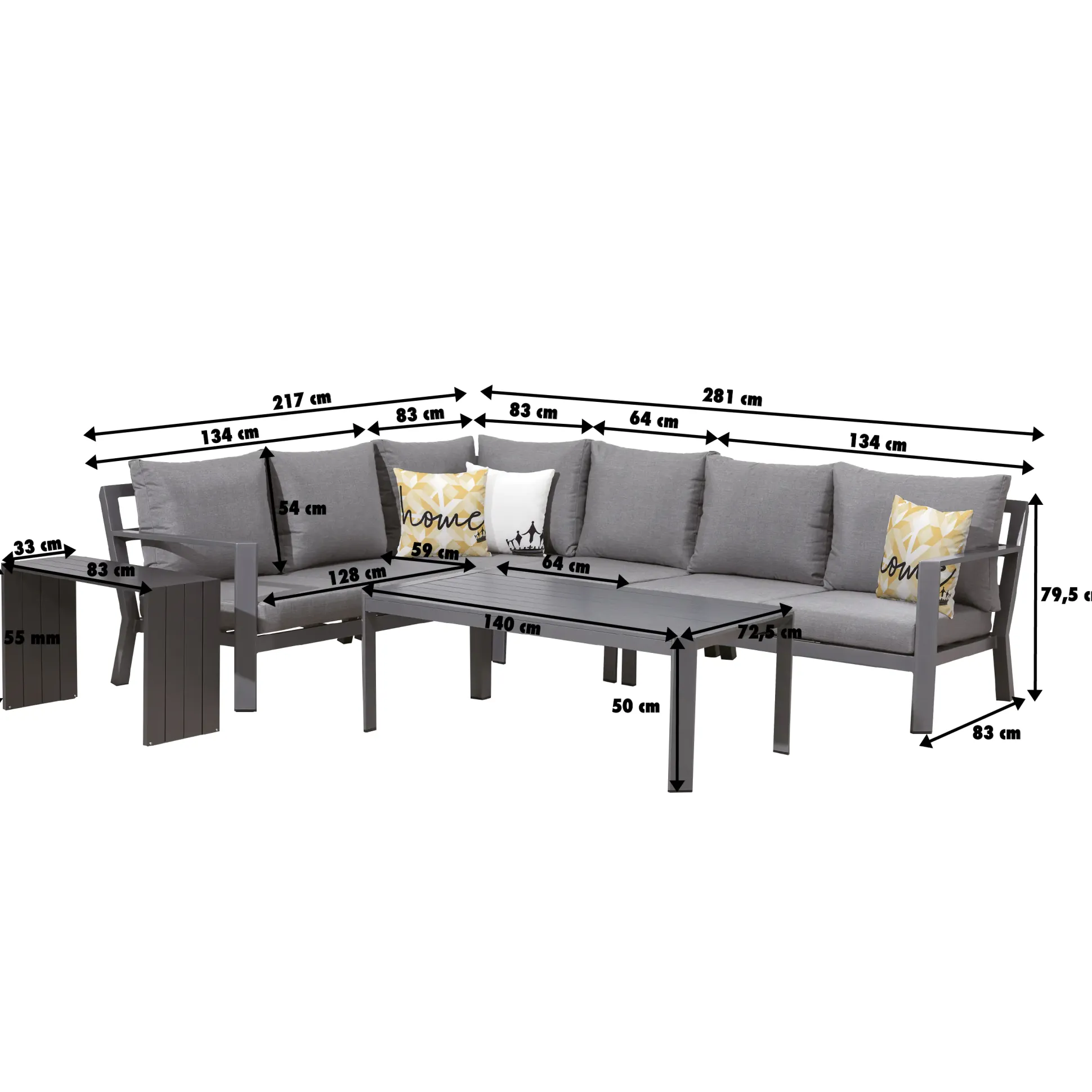 Primaster Gartenmöbel-Set Elbasan Aluminium