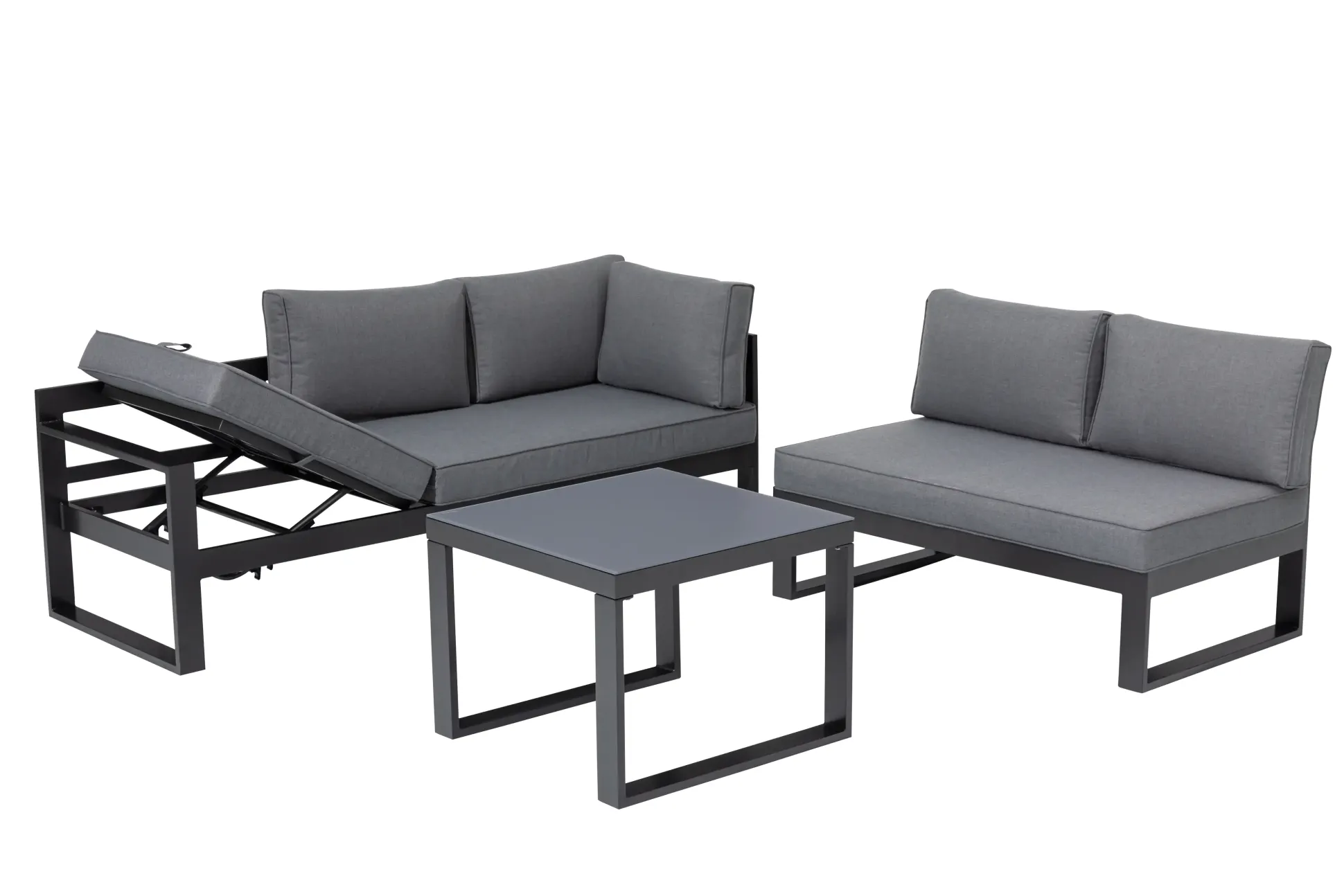 Primaster Gartenmöbel-Set Limoncello Aluminium mit verstellbarem Kopfteil