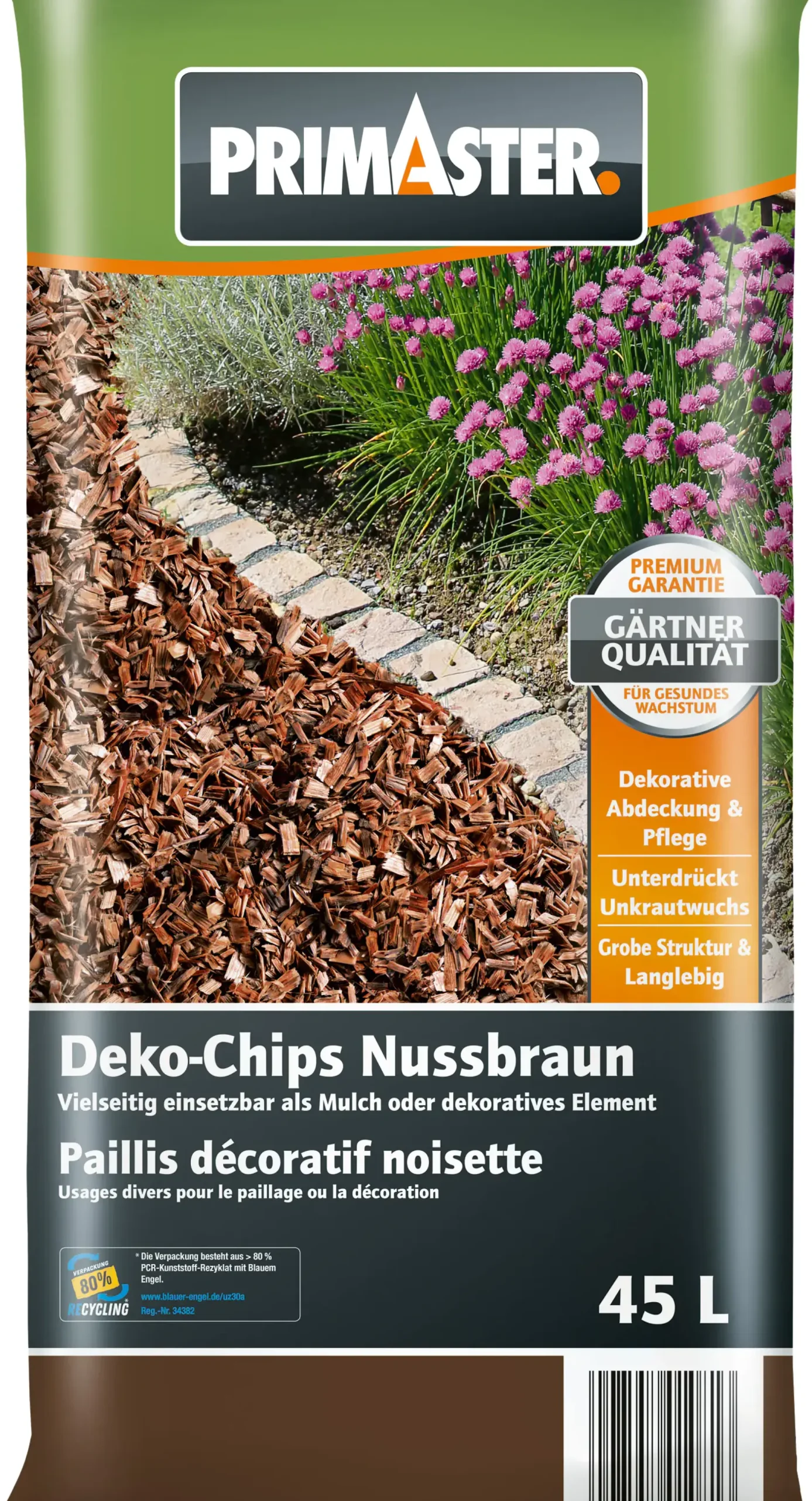 Primaster Hackschnitzel Garten nussbraun 45 L