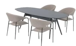 Primaster Lounge Möbelset Calvo 5-teilig natur mit wetterfestem Bezug