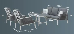 Primaster Lounge Set Cervia Inkl. Sitz-, Rücken- und Zierkissen