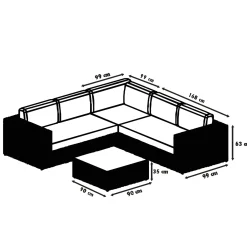 Primaster Lounge-Set Bora Bora Rattan-Optik