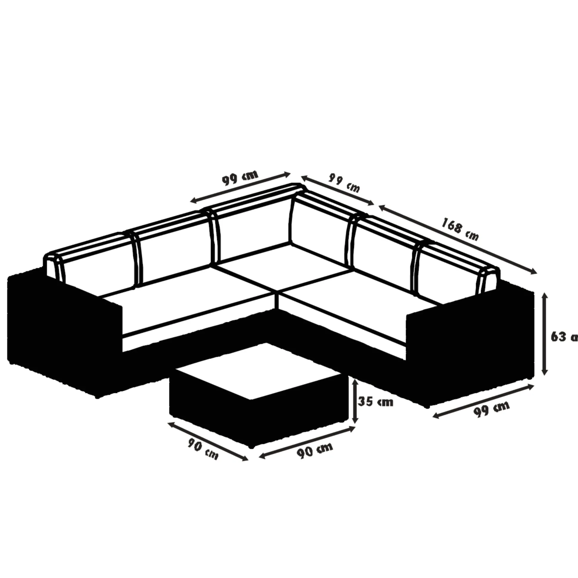 Primaster Lounge-Set Bora Bora Rattan-Optik