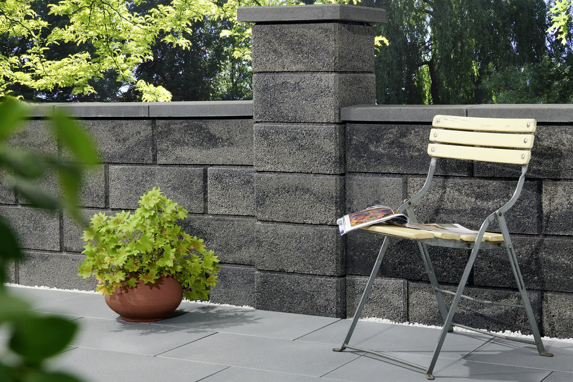 Primaster Mauerstein Garten 25 x 25 x 20 cm grau anthrazit nuanciert