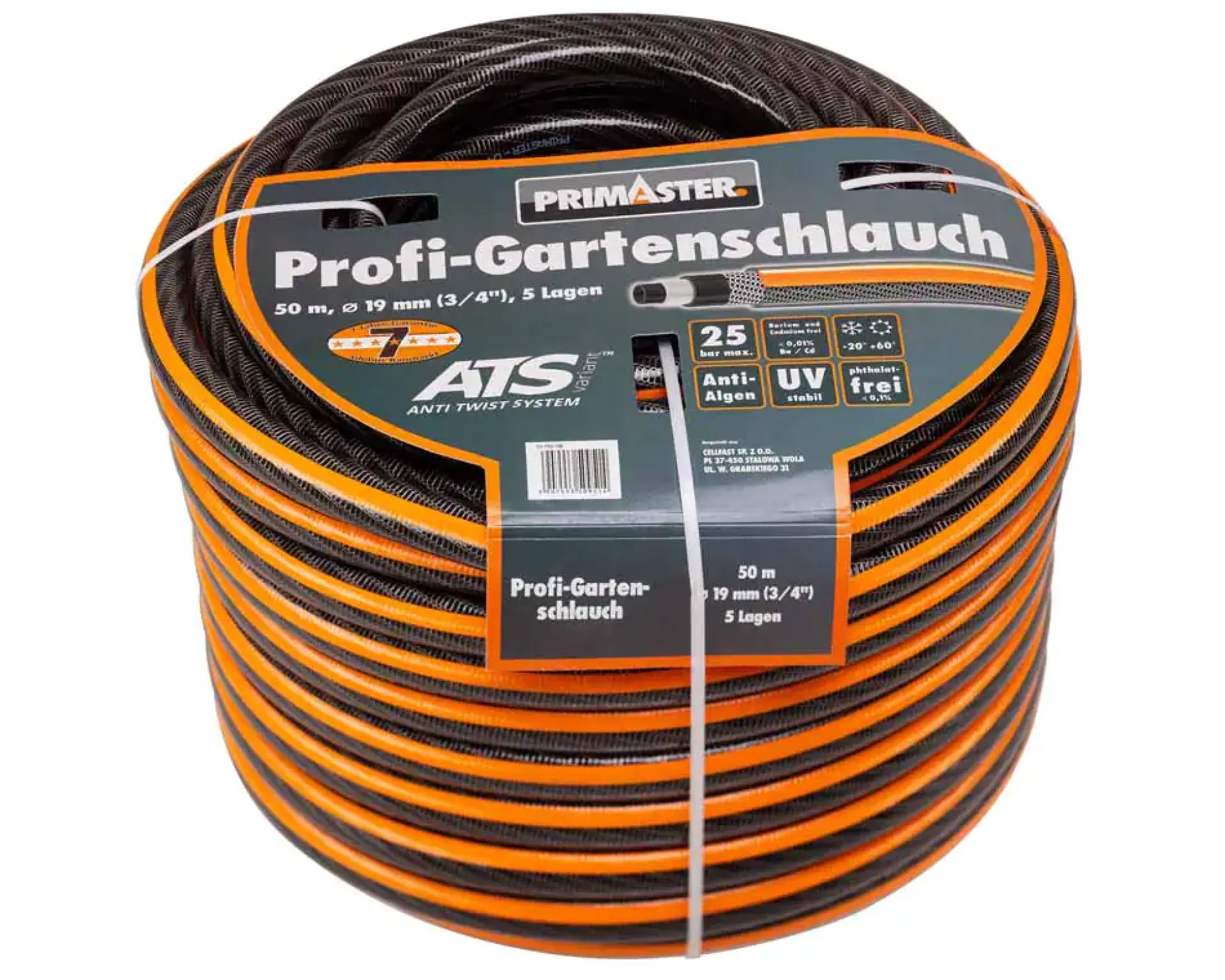 Primaster Profi-Gartenschlauch 50 m Ø 19 mm, (3/4")