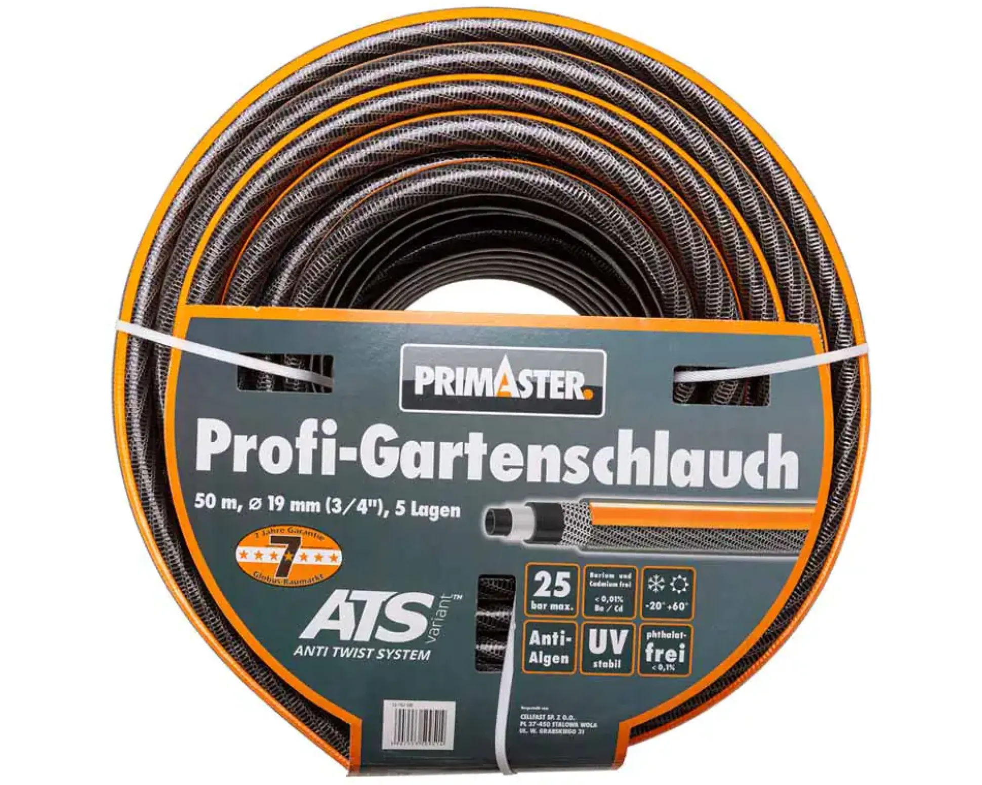 Primaster Profi-Gartenschlauch 50 m Ø 19 mm, (3/4")