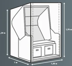 Primaster Schutzhülle Exclusive für Strandkörbe 130 x 100 x 134 (hinten)