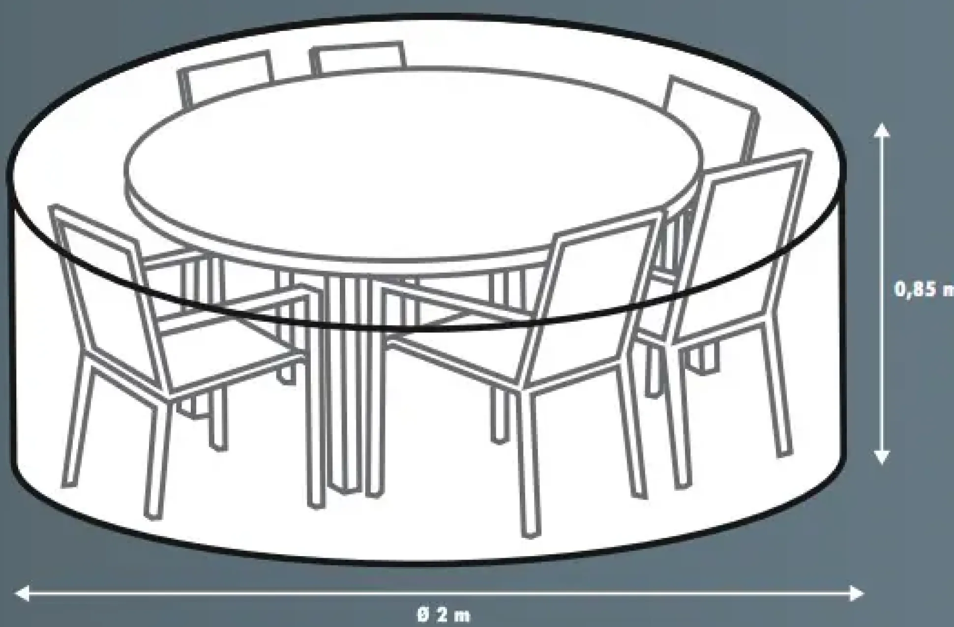 Primaster Schutzhülle Exclusive für Möbel-Sets, Ø 200 cm x 85 cm