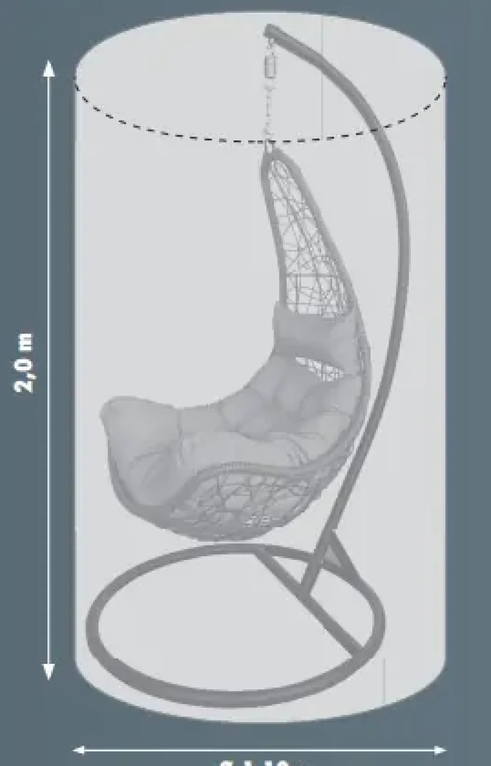 Primaster Schutzhülle Exclusive für Hängesessel Ø 110 cm, Höhe 200 cm