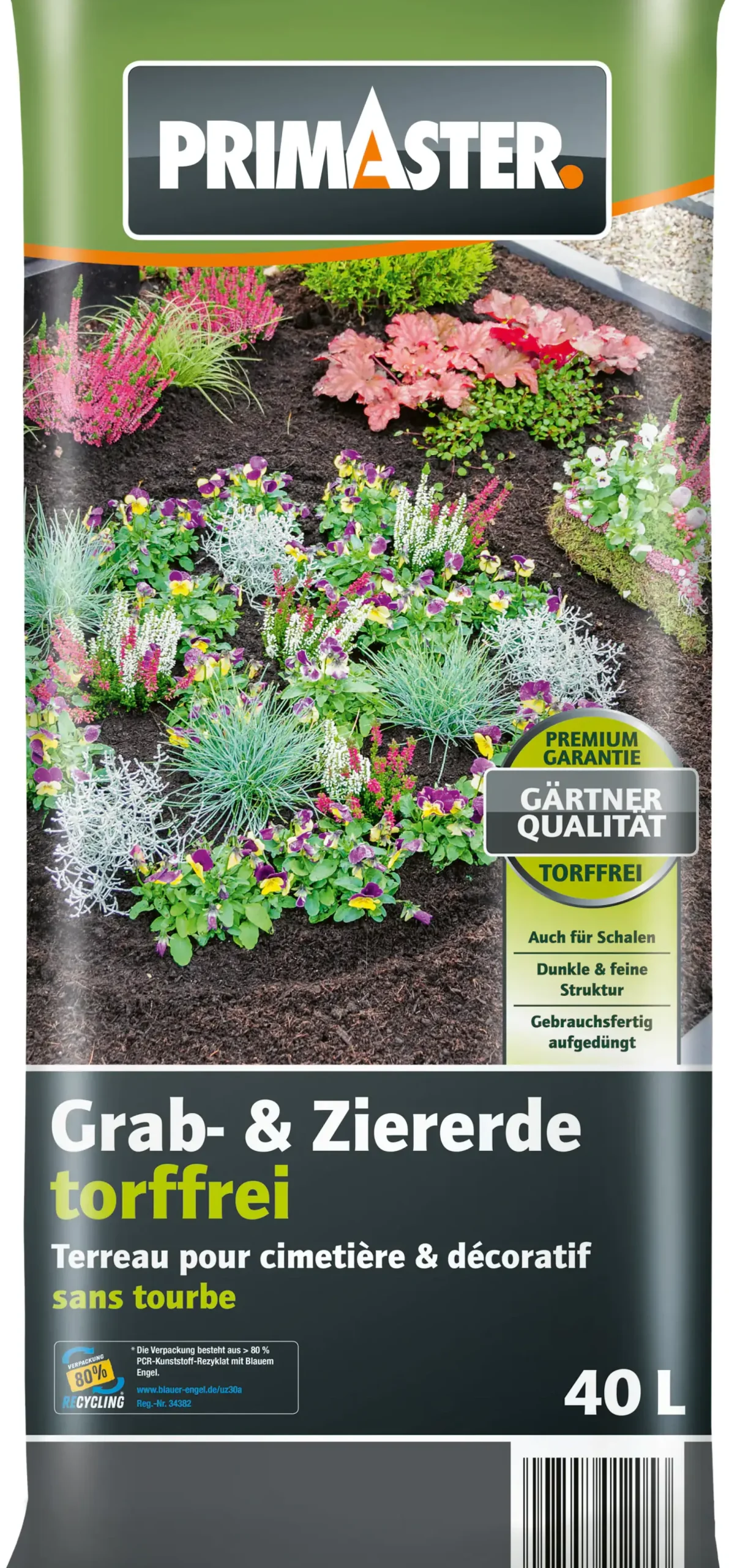 Primaster Zier- & Graberde torffrei 40 L