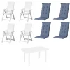 Progarden Garten-Essgruppe Tampa + Faro 4 Personen Kunststoff weiß/kobalt