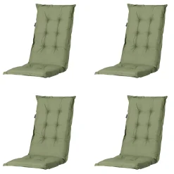 Progarden Gartenstuhl-Set Tampa mit Auflagen anthrazit/grün 8-tlg.