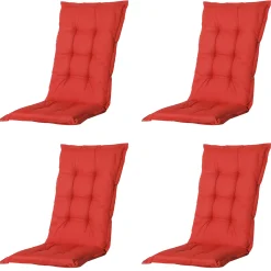Progarden Gartenstuhl-Set Tampa mit Auflagen anthrazit/rot 8-tlg.