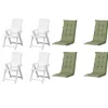 Progarden Gartenstuhl-Set Tampa mit Auflagen weiß/grün 8-tlg.