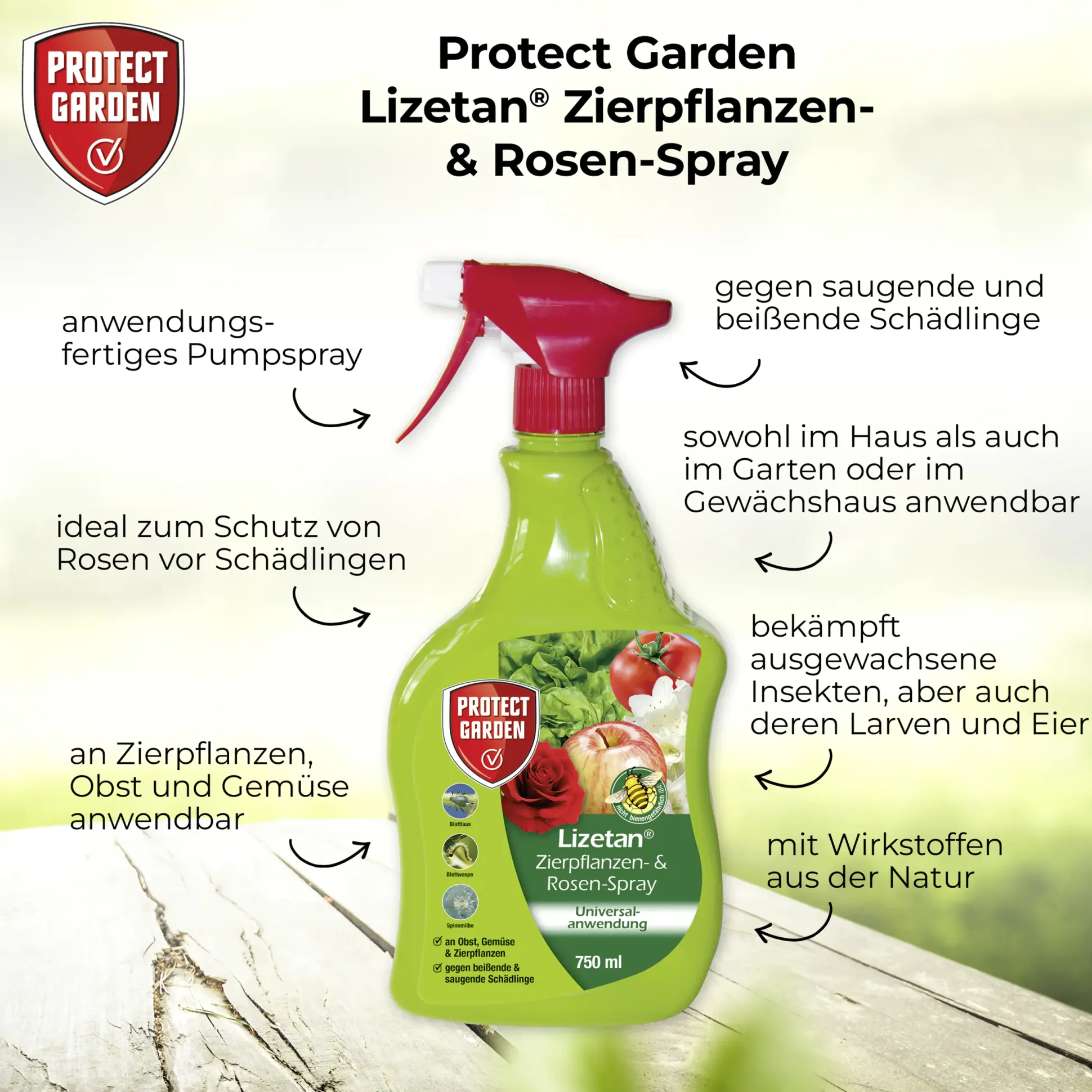 Protect Garden Lizetan Zierpflanzen- & Rosen-Spray AF 500 ml
