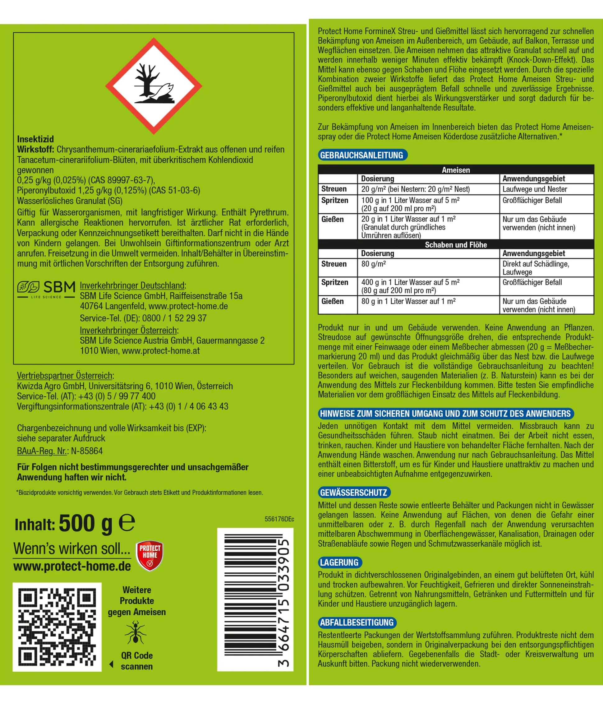 Protect Home FormineX Ameisen Streu- und Gießmittel 500 g