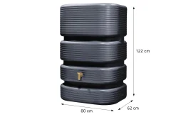 4rain Regentonne Wandtank Quadro 500 L graphitgrau