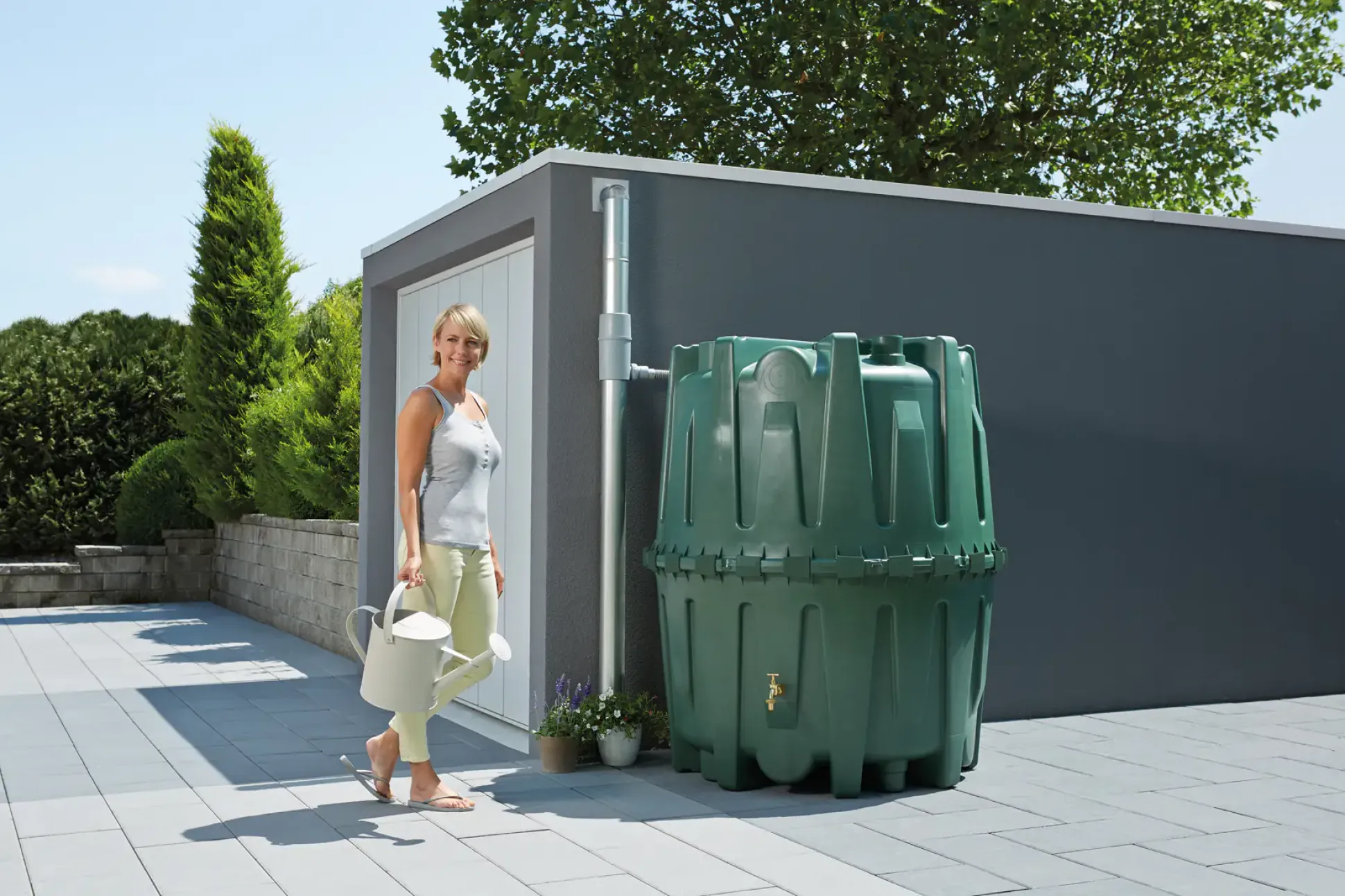 4rain Regenwasser Tank-Set Herkules 4.800 l, grün