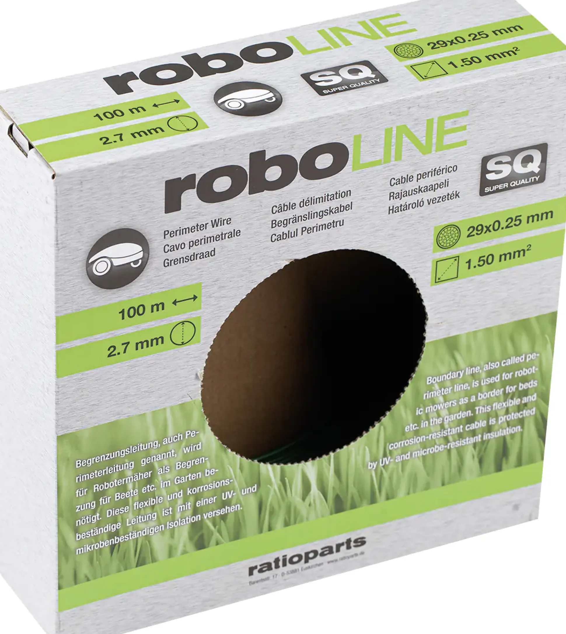 ratioparts roboline Mähroboter Begrenzungskabel 100 m grün