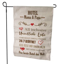 Riffelmacher Gartenfahne mit Stab "Hotel" 32 x 45/90 cm