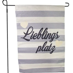 Riffelmacher Gartenfahne mit Stab "Lieblingsplatz" 32 x 45/90 cm