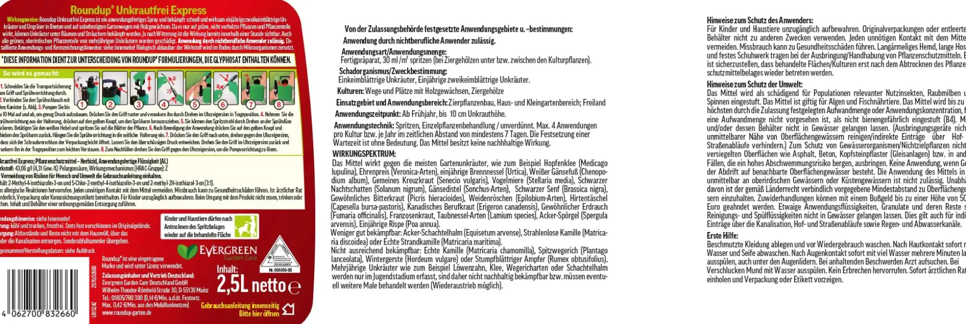 Roundup Express Drucksprühgerät - 2,5 Liter