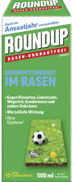 Roundup Rasen-Unkrautfrei Konzentrat 500 ml im Ansaatjahr verwendbar