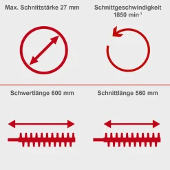 Scheppach Benzin-Heckenschere BHS650 560 mm Schnittlänge