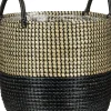 Scheurich Blumentopf Ø 39 cm Seegras nature black mit zwei Griffen