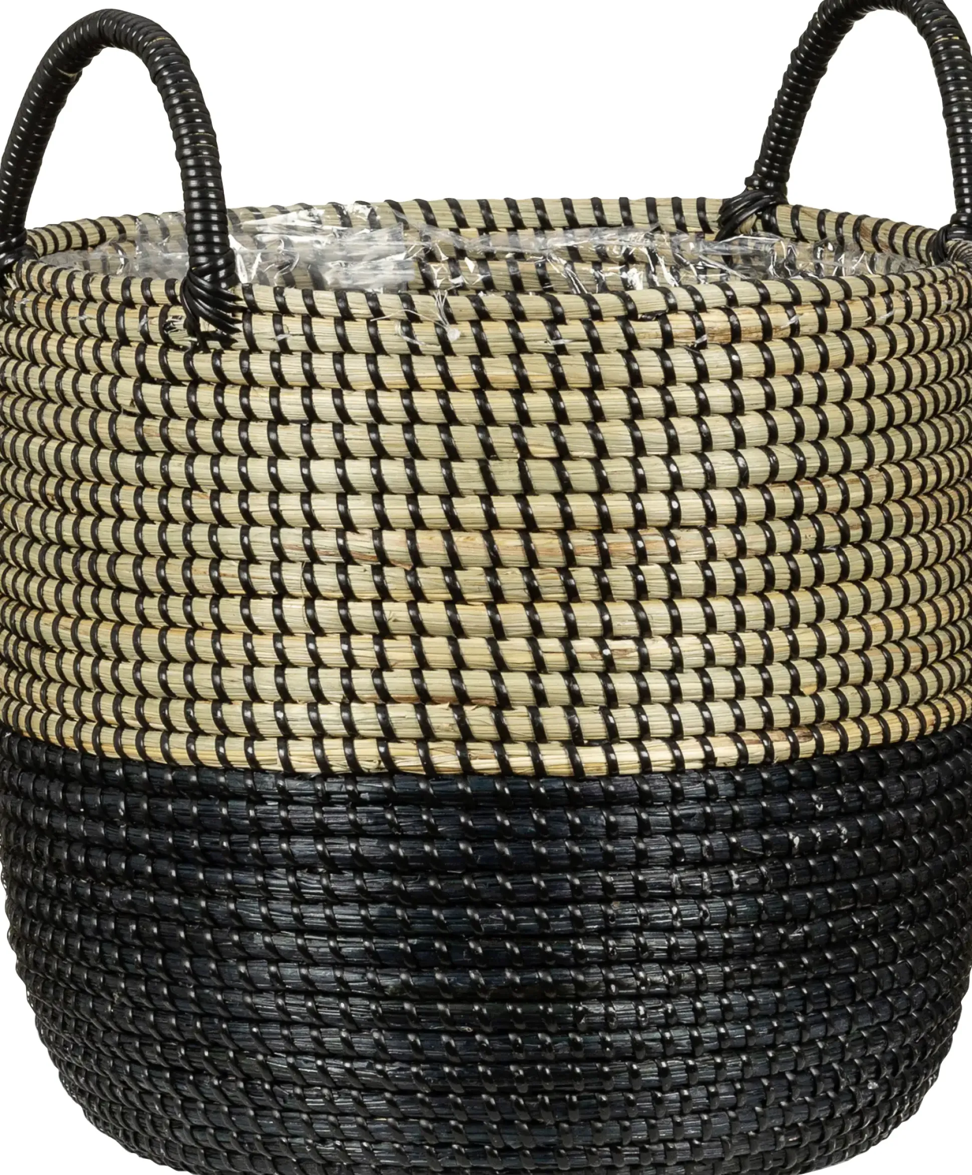 Scheurich Blumentopf Ø 39 cm Seegras nature black mit zwei Griffen