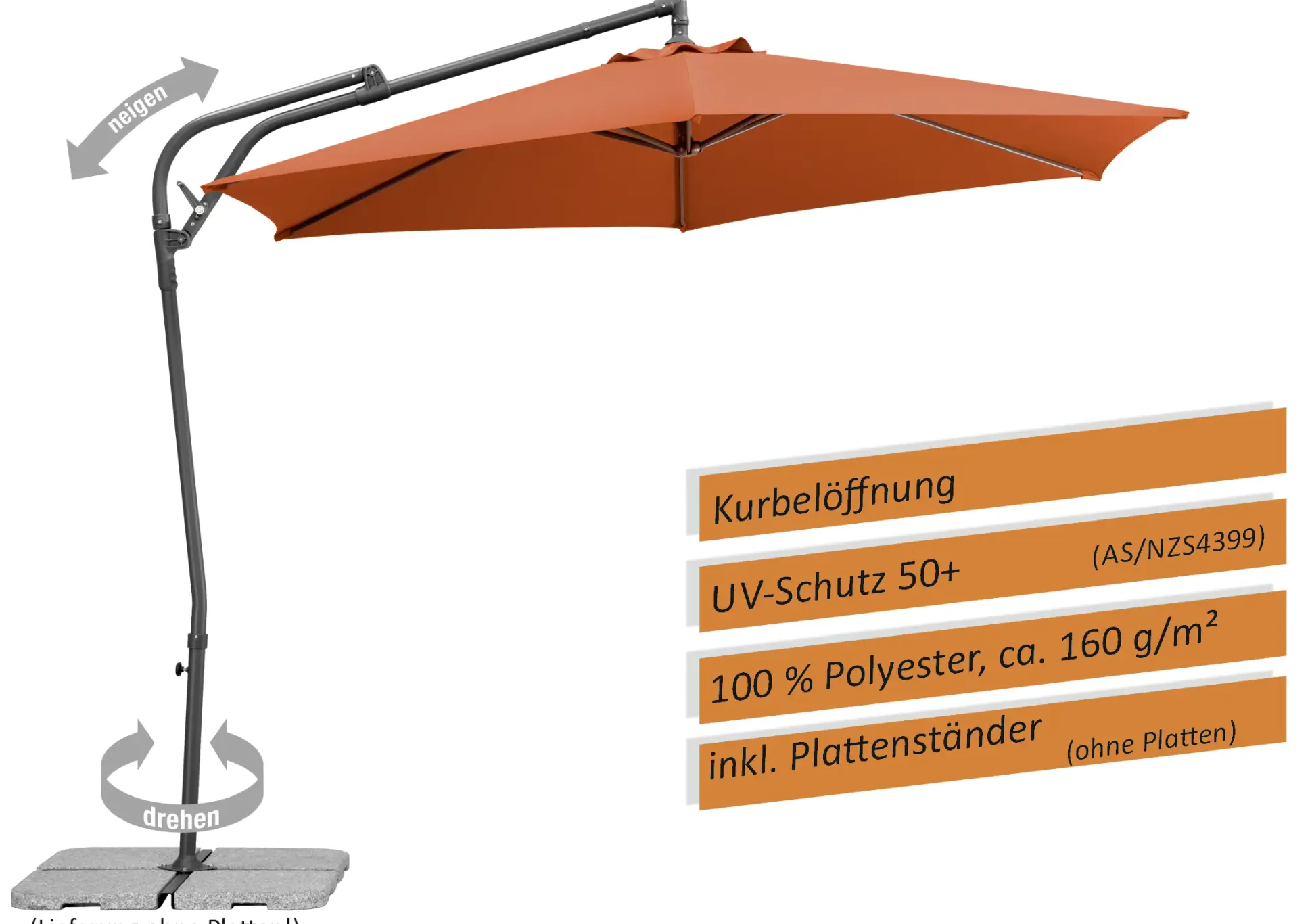 Schneider Ampelschirm Genua terracotta Ø 300 cm