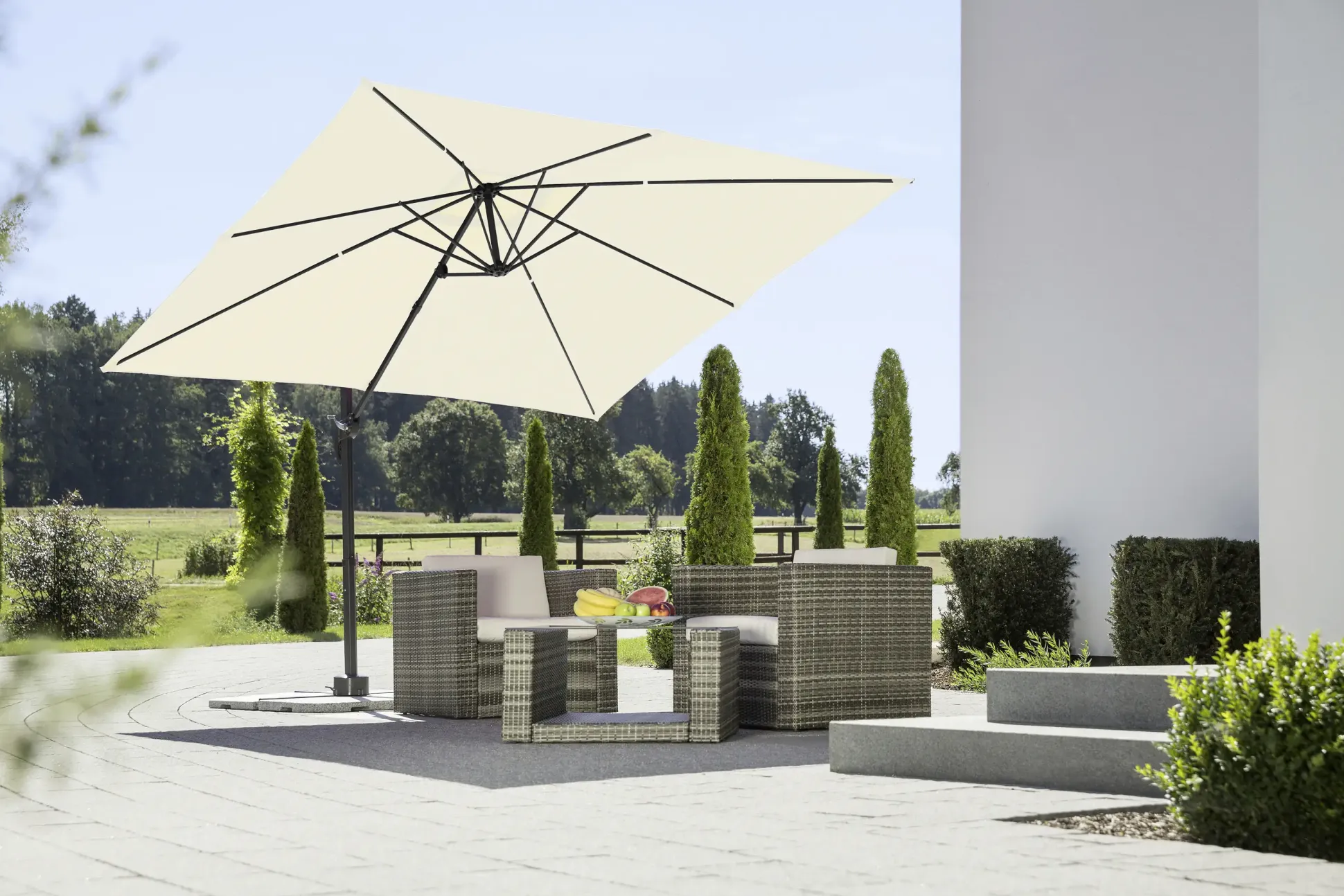 Schneider Ampelschirm Rhodos Junior natur 270 x 270 cm