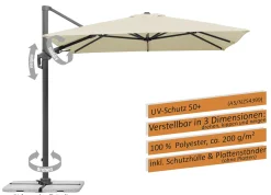 Schneider Ampelschirm Rhodos Twist natur 350 x 260 cm