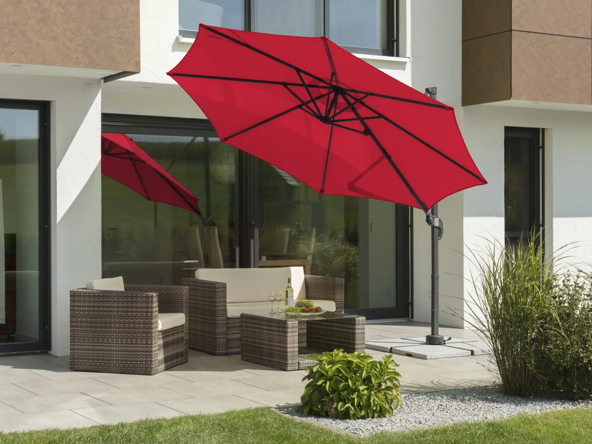 Schneider Ampelschirm Rhodos Junior rot Ø 300 cm