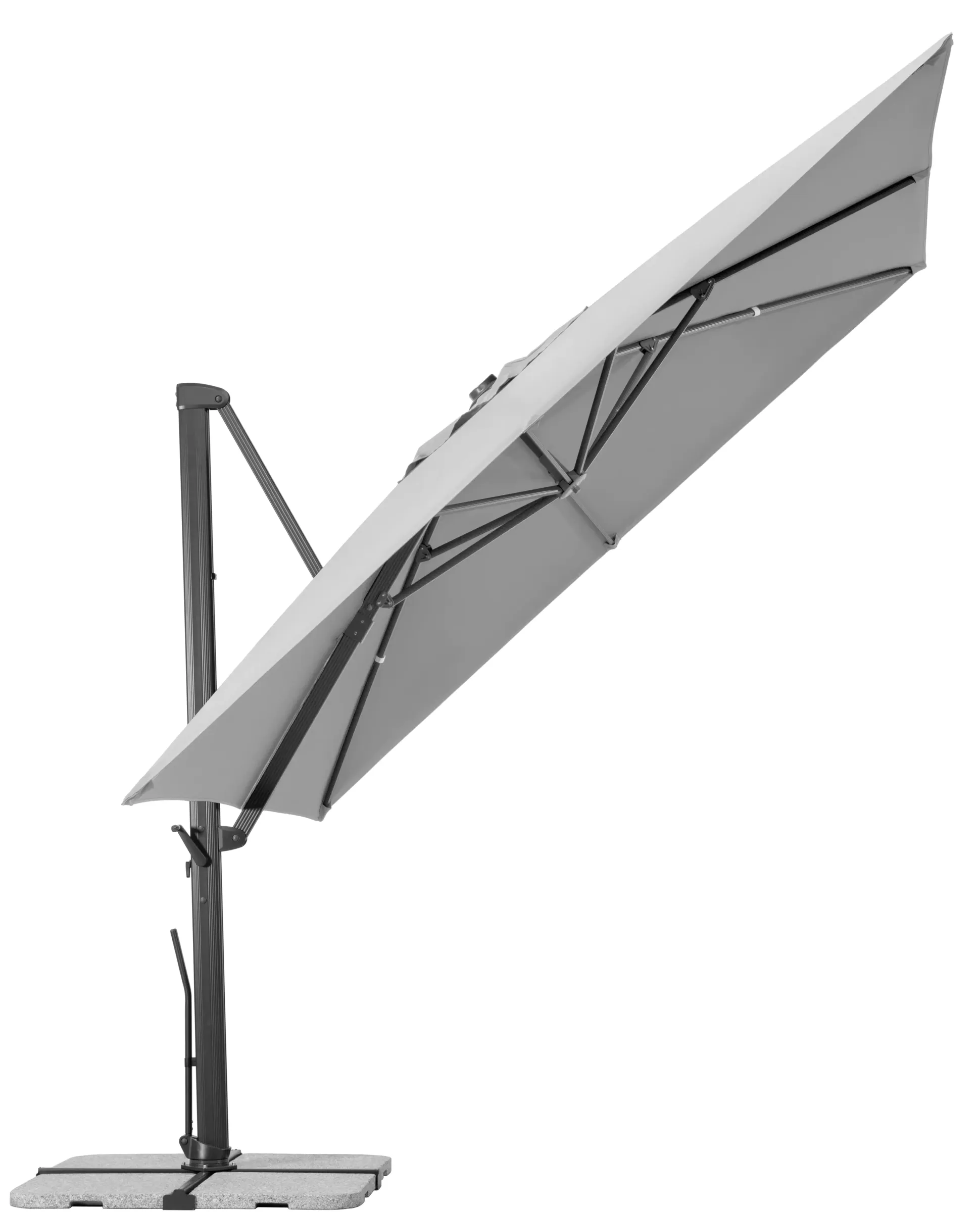 Schneider Ampelschirm Rhodos Smart silbergrau 300 x 300 cm