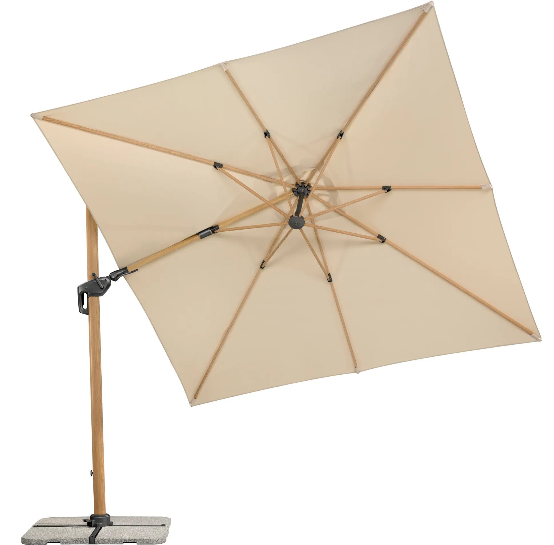 Schneider Ampelschirm Rhodos Twist Woody natur 300 x 300 cm