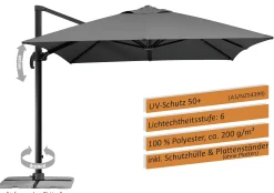 Schneider Ampelschirm Rhodos Grande anthrazit 300 x 400 cm
