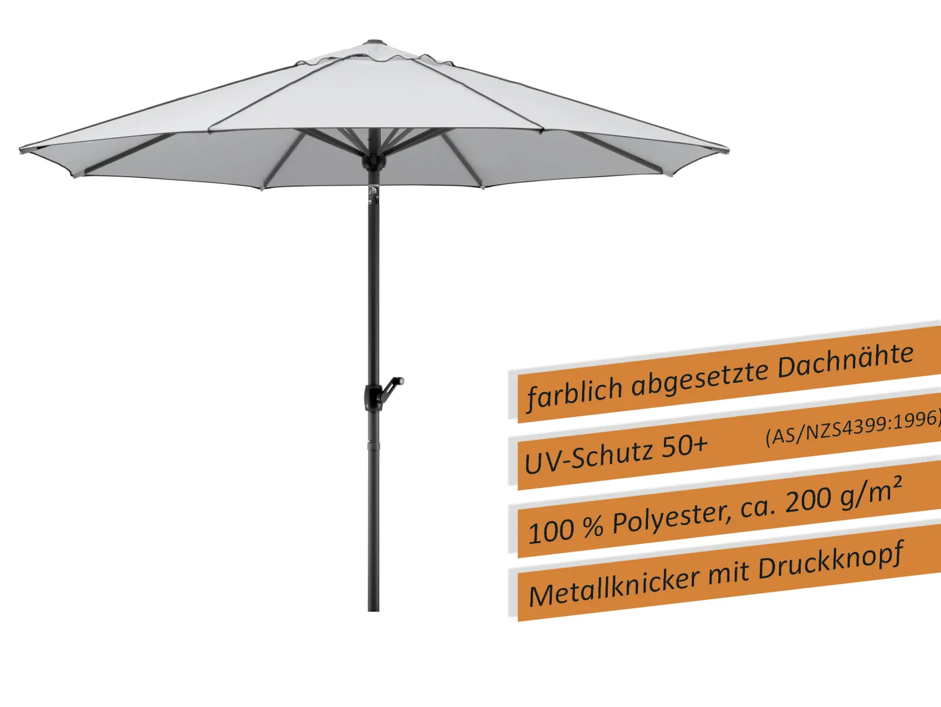 Schneider Sonnenschirm Adria silbergrau, ca. 300 cm Ø