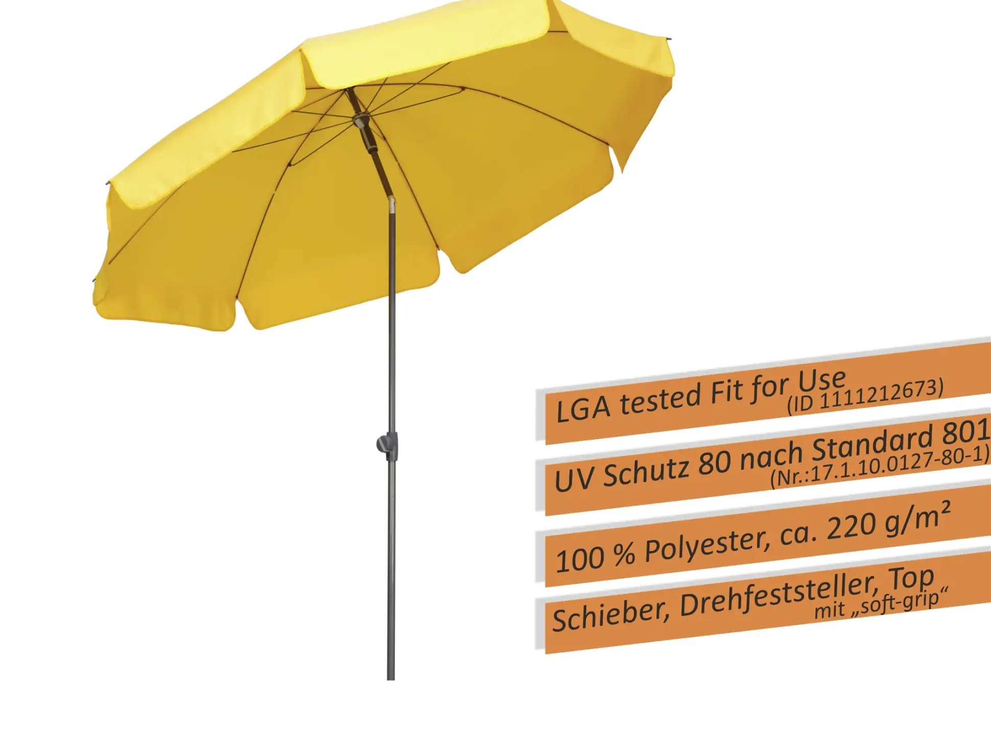 Schneider Sonnenschirm Aquila goldgelb Ø 200 cm