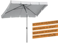 Schneider Sonnenschirm Aquila silbergrau 225 x 120 cm