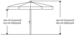 Schneider Sonnenschirm Aquila silbergrau 225 x 120 cm